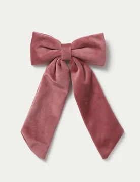 M&S Pink Velvet Bow Pink Female - M&S - FashionsVida