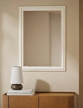 Daphne Rectangular Wall Mirror White - M&S - FashionsVida