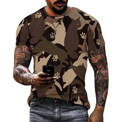 Winter Loungewear Colorful Men's 3D Printed Short-Sleeve T-Shirt - Top