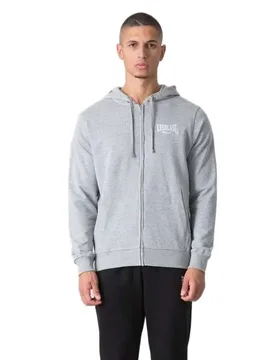 Sweat-shirt à Zip Unbrushed Stretch Small Logo Grey Melange L - Everlast - FashionsVida