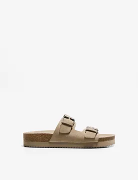 Sandales À Boucles 42 Taupe - Bershka - FashionsVida