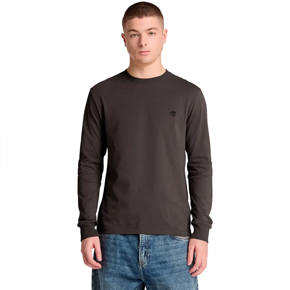 Maglietta A Maniche Lunghe Dunstan River Tree Embroidered Slim Vintage Black S - Timberland - FashionsVida