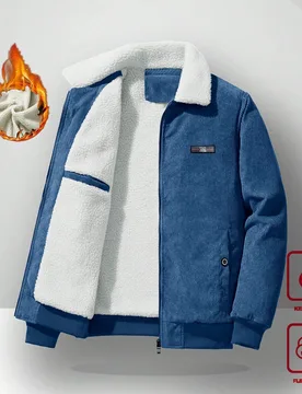 Chaqueta acolchada de pana de manga larga para hombre, para otoño/invierno - Shein - FashionsVida