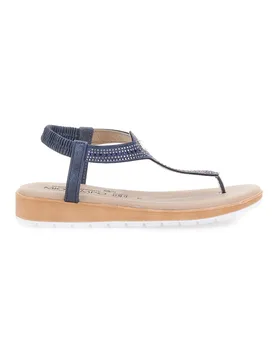 Sandali infradito blu con strass LR253421 37 - MIO TEMPO - FashionsVida