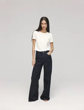 Vaquero de mujer ancho de algodón nevada - Ecoalf - FashionsVida