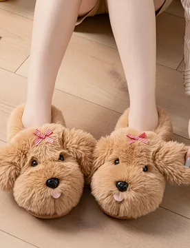 Autumn Winter Women Cute 3D Teddy Fuzzy Closed Toe Slippers Cartoon Warm On Indoor Household Cozy Fluffy Comfort Footwear - Aliexpress - FashionsVida
