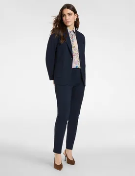 Pantalones de mujer rectos en punto milano y ajuste slim - Elena Miró - FashionsVida