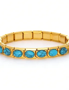 Big Blue White Stone Gold Color Charms Italian Stainless Steel Bracelet 18pcs Pack Woman Men DIY Jewelry Set Watch Strap Chain - Aliexpress - FashionsVida