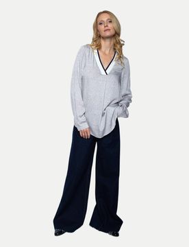 Shirtbluse mit V-Ausschnitt Weiß 40