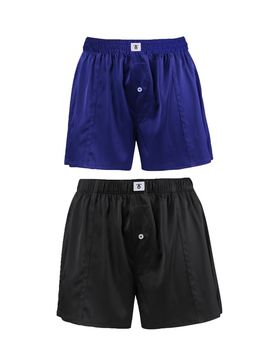 Boxer Uomo Seta Lussuoso Boxer Di Seta Da Uomo X 2 Nero & Xl