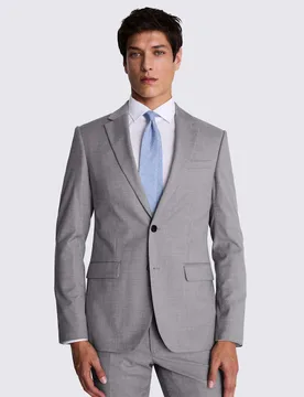 Slim Fit Stretch Suit Jacket Grey male - MOSS - FashionsVida