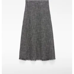 Falda midi corte evasé desflecada