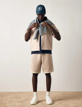 Bermuda Skater Suédine Dunlop S Sable - Bershka - FashionsVida