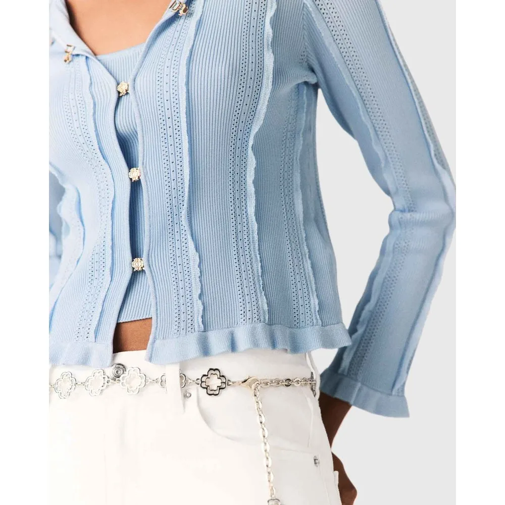 Cárdigan de punto de mujer calado conjunto de dos piezas - Maje - FashionsVida