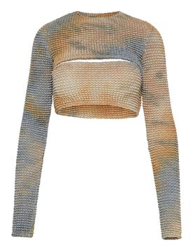 Top smock in viscosa beige