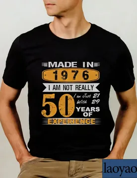 Tee Fiftieth Birthday Shirts 50th Birthday Gift Shirt for Women and Men Vintage 1976 Shirt Gift for 50th Cotton T-shirts - Aliexpress - FashionsVida