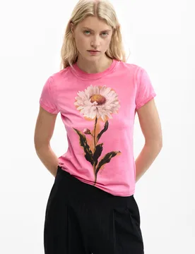T-shirt ajusté marguerite RED S female - Desigual - FashionsVida