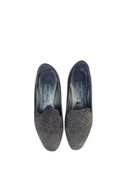 Taupe Studded Suede Loafers