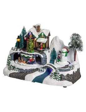 Weihnachtsdorf mit Licht 23 x 15 x 16 cm - JJA - FashionsVida