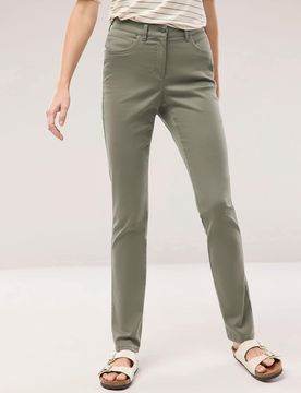 Extraglatt Baumwollhose, Regular Fit#normale Größen#Kurzgrößen#Langgrößen, Farbe Grün, 44, bügelfrei atmungsaktiv Damen