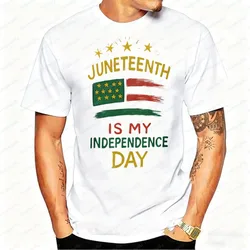 Juneteenth Is My Independence Day Tshirt Men African American Flag Graphic Tee Black History Freedom 1865 Casual Cotton Top Gift