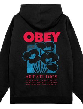 Felpa art studio flowers fleece - black