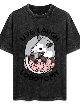 Opossum Screaming Funny Live Laugh Lobotomy T-Shirt Comfortable Workout Short Sleeve Shirt - Aliexpress - FashionsVida