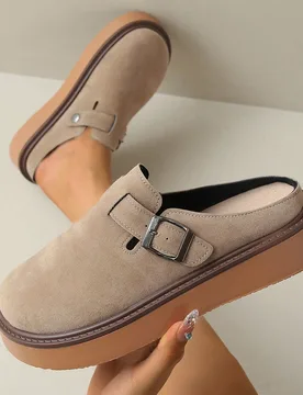 Zuecos casuales de moda con suela gruesa, cómodos y de fácil deslizamiento, para mujer, nueva temporada de primavera - Shein - FashionsVida