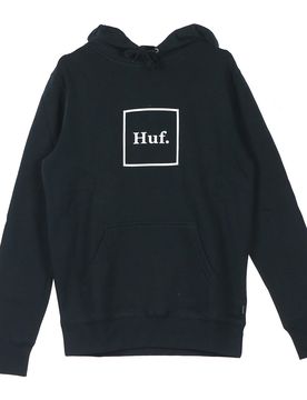 Felpa Cappuccio Uomo Box Logo Black
