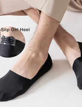 Pares de calcetines invisibles de nylon suave y transpirable con suela sólida, corte bajo, sin mostrar, con talón de gel antideslizante, adecuados p - Shein - FashionsVida