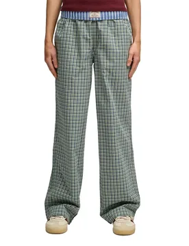 Pantalon Mini Check Cotton Montauk Green Check S - Superdry - FashionsVida