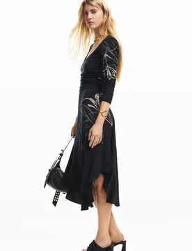 Robe midi fleur BLACK L female - Desigual - FashionsVida
