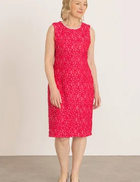 Embellished Lace Shift Dress - Pink - Size: 18 - Anna Rose - FashionsVida