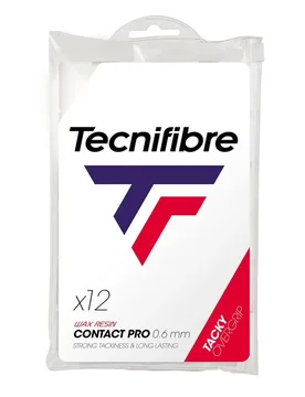 Pro Contact 0.6 Mm Tennis Overgrip 12 Units White One Size - Tecnifibre - FashionsVida