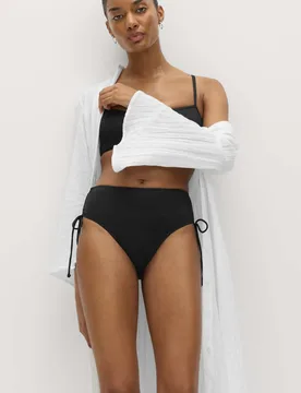 Tummy Control High Waisted Bikini Bottoms Black female - M&S - FashionsVida