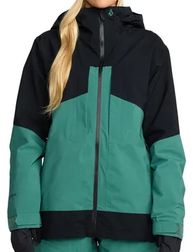 Veste de snow imperméable et respirant en GORE-TEX ePE- - At Stretch Gore-Tex Jacket W Spruce Green - Taille XS - Vert - Volcom - FashionsVida
