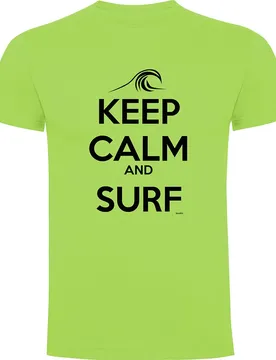 T-shirt à Manches Courtes Keep Calm And Surf Light Green 2XL