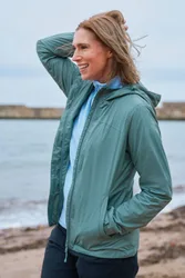 Women's 'Torrent' Waterproof Lightweight Breathable Hooded Zip Up Jacket in Dark Mauve Size: 6 - Dark Mauve - Size: 6
