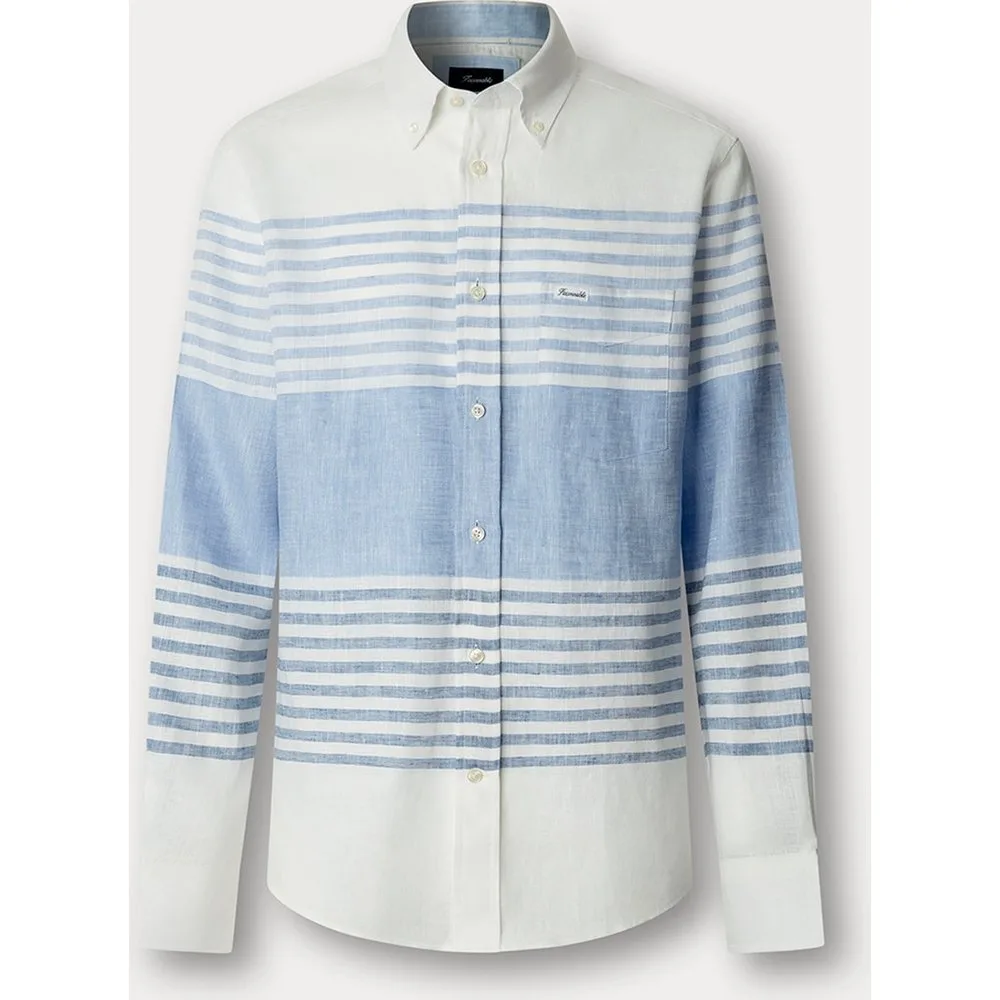 Camisa de hombre a rayas horizontales fit Club - Façonnable - FashionsVida