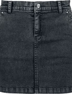 Rock Kurzer Rock - Skirt with Pyramid Studs - S bis XL - für Damen - Größe S - dunkelgrau - Frauen - female