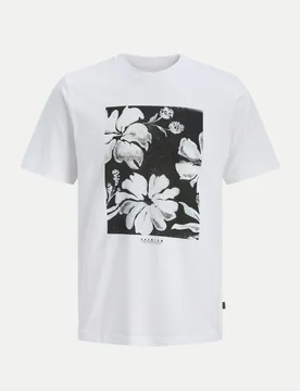 T-Shirt mit Fotoprint Weiß XL - Jack & jones - FashionsVida