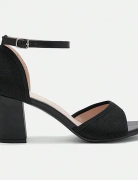 Sandalias de tacón grueso para mujer, versátiles para el trabajo y el transporte, con diseño de empalme transpirable, tacón cuadrado abierto de ve - Shein - FashionsVida