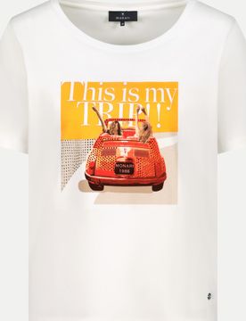 T-Shirt mit Cabrio-Print Weiß 44