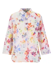 Bluse,Hemdkragen,3/4 Arm,Druck female