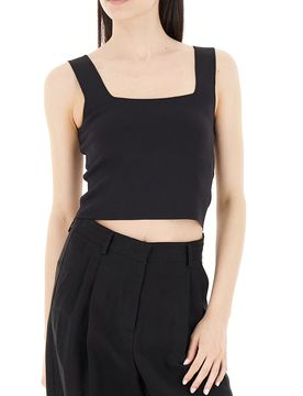 Top scollo quadrato NERO L