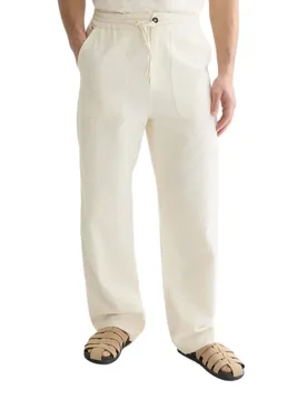 Pantaloni Otis Linen Relaxed Straight Fit Eggnog XL - Scotch & Soda - FashionsVida