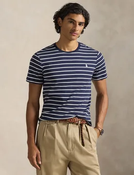 Camiseta de hombre de algodón y rayas - Polo Ralph Lauren - FashionsVida