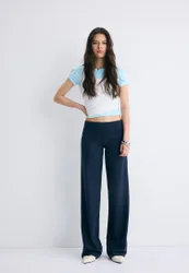 Leggings mit umgeschlagenem Bund Marineblau XXS