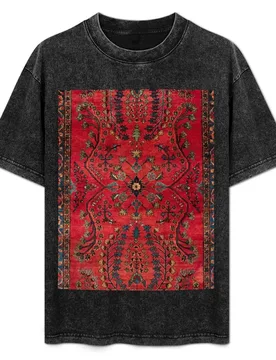 Red Persian Carpet - Persian Vintage Antique Carpet Nature Fine Art T-Shirt Basic Short Sleeve T-Shirt for Men - Aliexpress - FashionsVida
