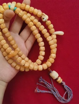 Camel bone and passion seed 108-bead bracelet 10*8mm, paired with a reverse-flow three-way connector, running ring, lion awakeni - Aliexpress - FashionsVida